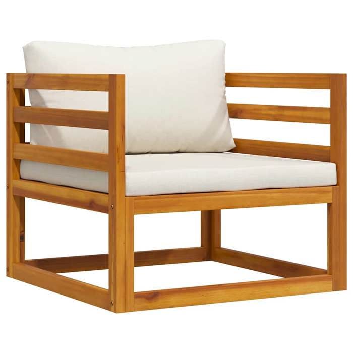 Chaise de jardin - MAISON EXCLUSIVE - Acacia massif - Coussins crème - Huilée, résistante aux intempéries - 110 kg