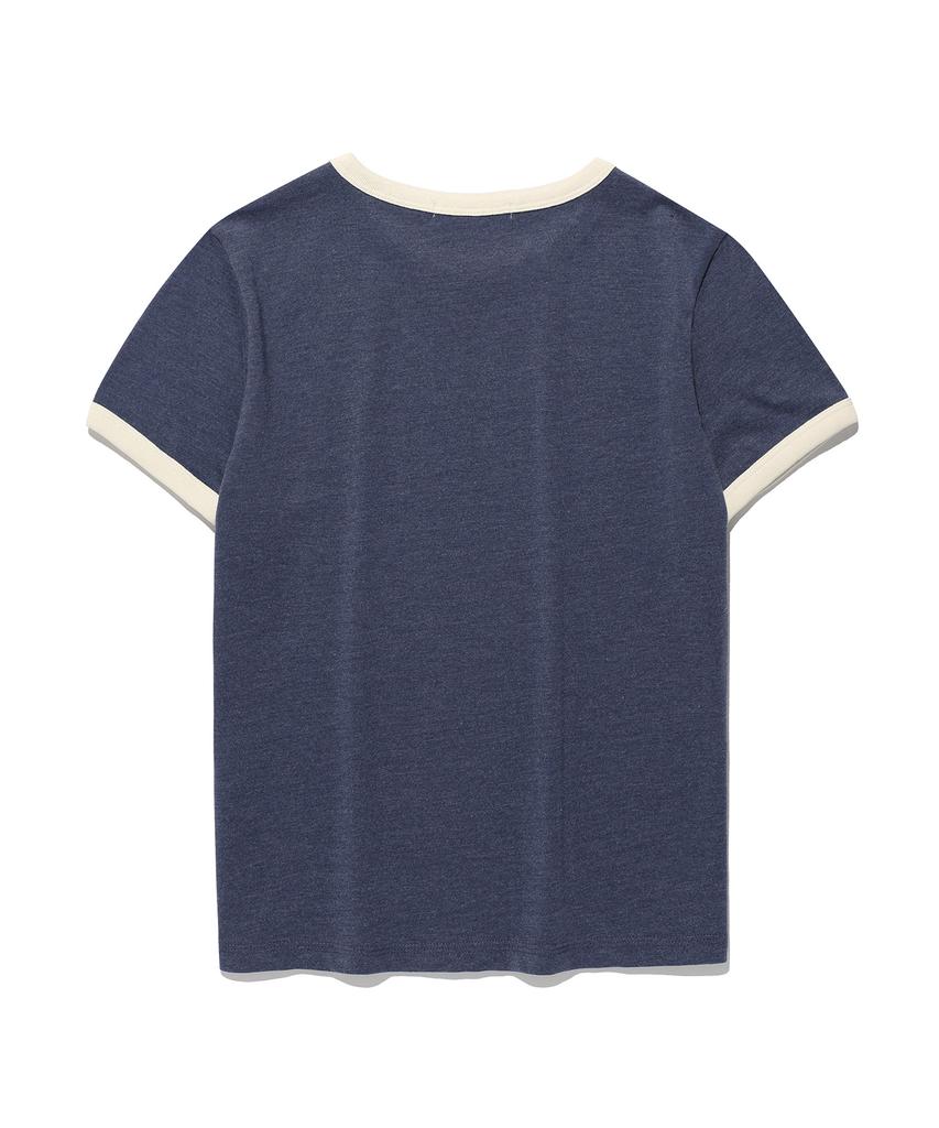 Kimseupeulesikoteunmakes Kim'S Bomb Line Ringer T-Shirt Blue