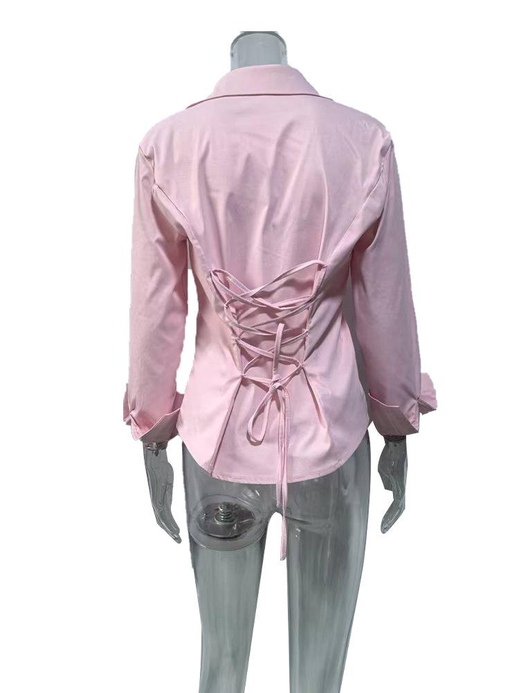 Trendy Chic Slim Fit Waist-Cinching Irregular Shirt