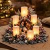Addobbi per la Casa Moderna Centro Tavola Luminoso di Natale, Ornamento Atmosferico con Luce Calda, Decorazione Festiva USB Alimentata Artigianato in Plastica per