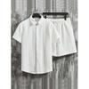 Summer Ice Silk Sports Suit for Men, Cool and Trendy Rhombus Pattern Short-sleeved Shirt, Shorts, Casual Two-piece Set for Men