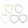 Fashion Handmade Multicolor Beads Necklace For Women Sweet Heart Pendants Necklace Summer Girls Choker Collar