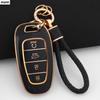 For Hyundai Santa Fe Tucson 2022 NEXO NX4 Atos Prime Solaris 2021 TPU 4 Button Car Remote Key Case Fob Keychain Auto Accessories