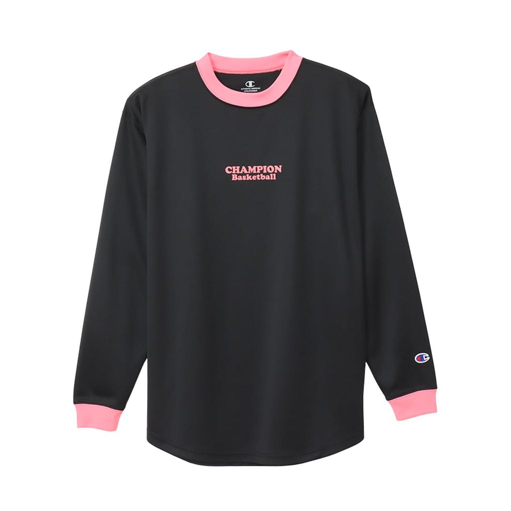 Champion Lange Mouw Ronde Hals Snel Grafisch Logo Zwart T-shirt, Nek, Antibacterieel, Geurwerend, Drogen, Print, Basketbal, CW-AB426, Dames,