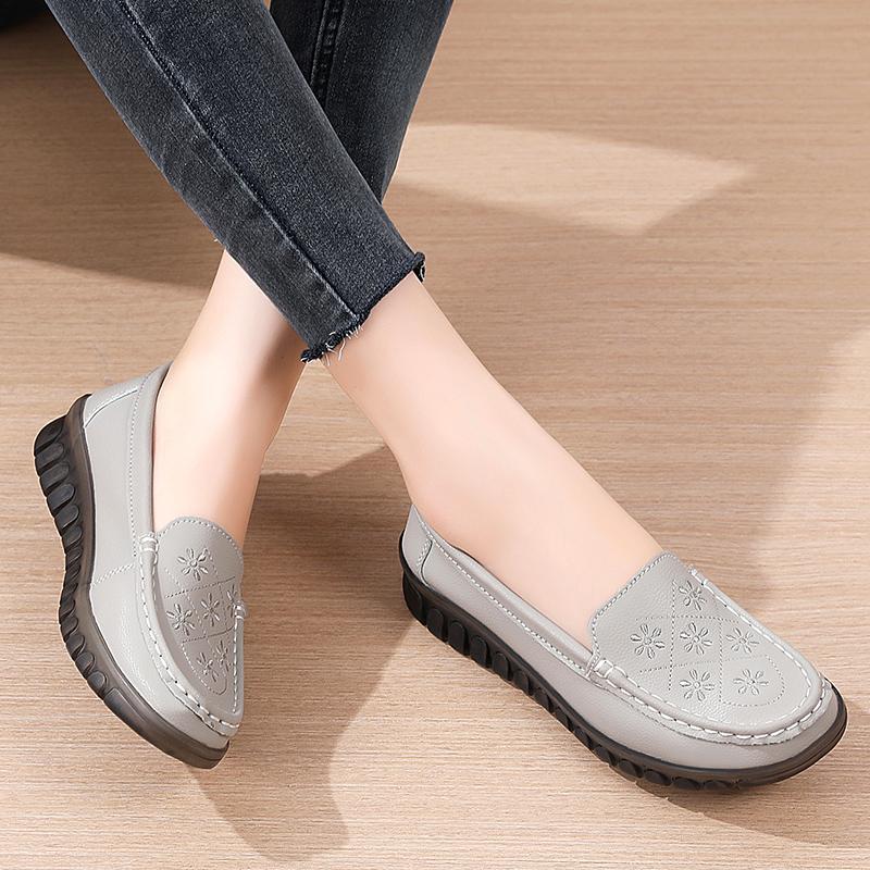 Summer Women Moccasins Leather Shoes Driving Comfort Flats Casual Nurse Penny Loafers Walking Minimalist Maternity Shoes for Girl