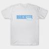 Asian Size Men Print T-shirt Manchester Is Blue No-Cut Heat Transfer Print Cotton Tshirt