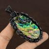 Abalone Shell Handmade Copper Wire Wrapped Pendant Jewelry 3.3" A6Q99