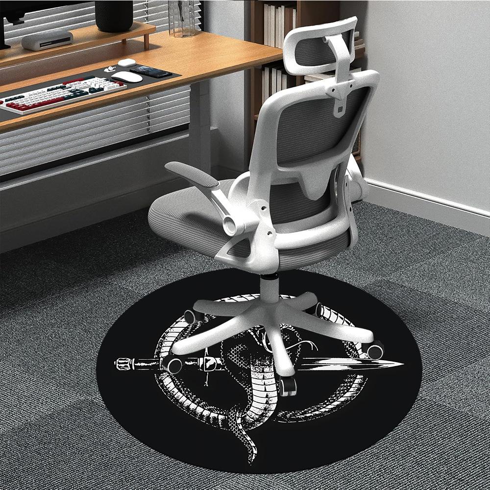 1pc Snake Dagger Office Round Area Rug, Under Office Chairs Bedroom Living Room Home Decor, Room Deco, Available in Various Sizes