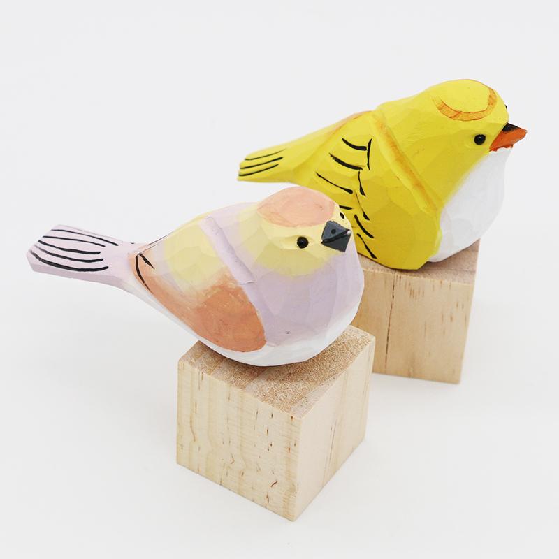 1PC Home Decoration Nordic Decorative Ornaments Figurine Art Craft Wooden Bird Statue Sculpture
