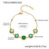 Round Faceted Glass Stone Jewelry Set - Necklace, Earrings, Bracelet - European American Fashion Design