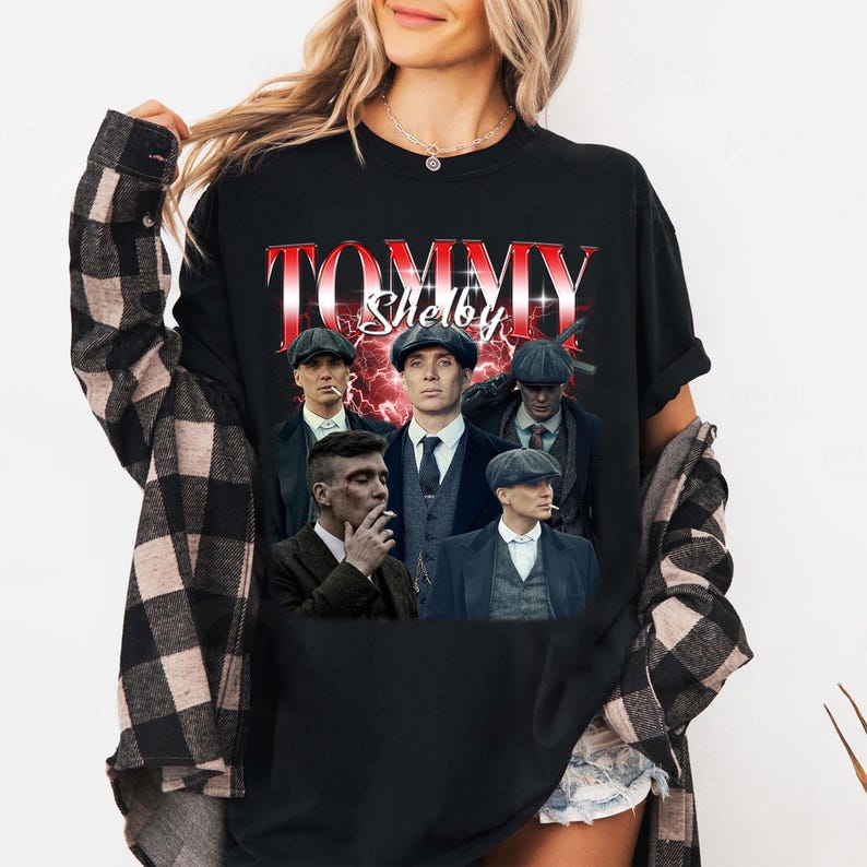 Tommy Shelby Peaky Blinder Retro Fan Tee, Unisex Movie T-shirt, Vintage Style Hip Hop Streetwear Oversized Tshirt Short Sleeve Casual Clothing