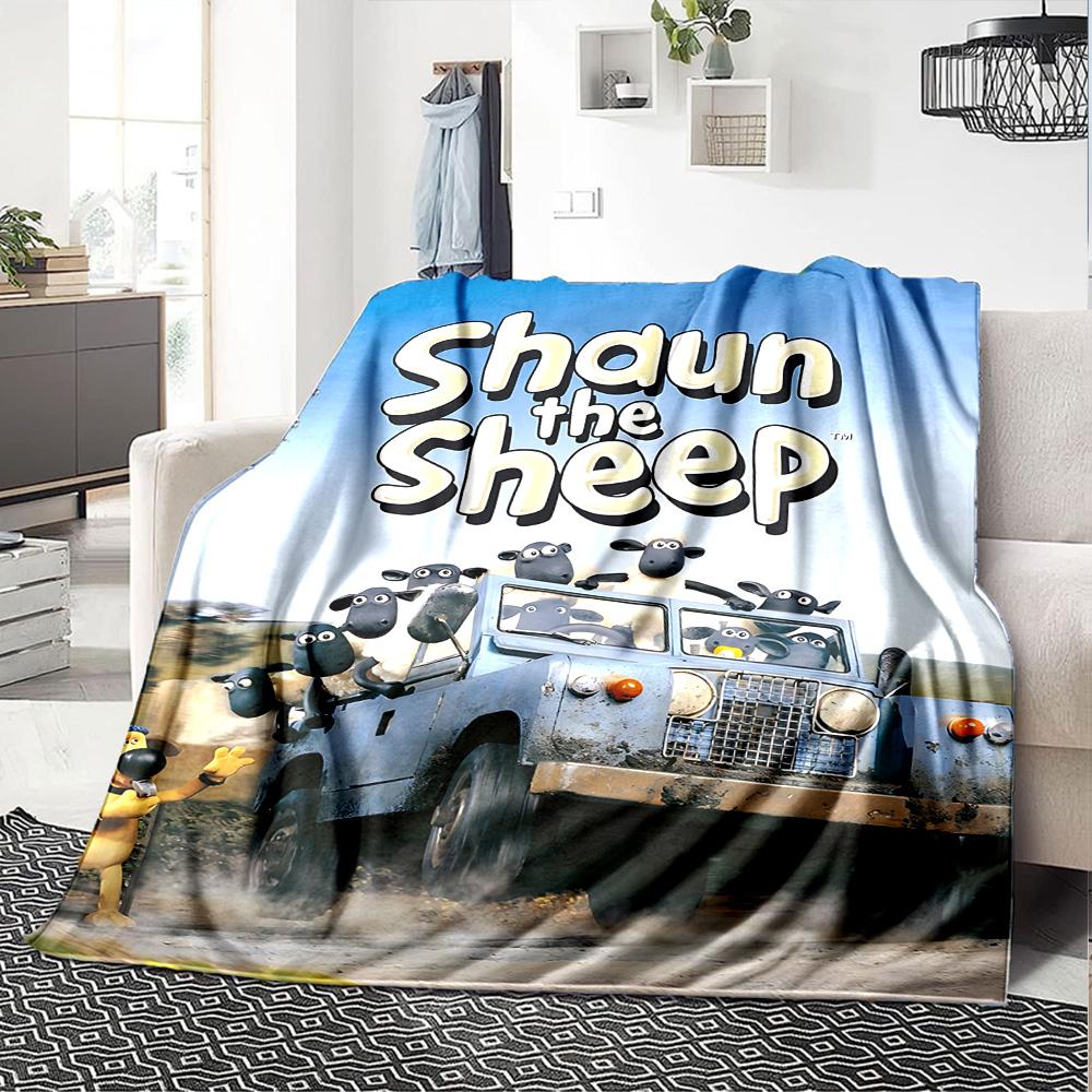 Sheep Adventure Countryside Flannel Blanket Super Soft Warm Cozy Blanket For Sofa Bed Office Travel Allseason Home Decor Gift