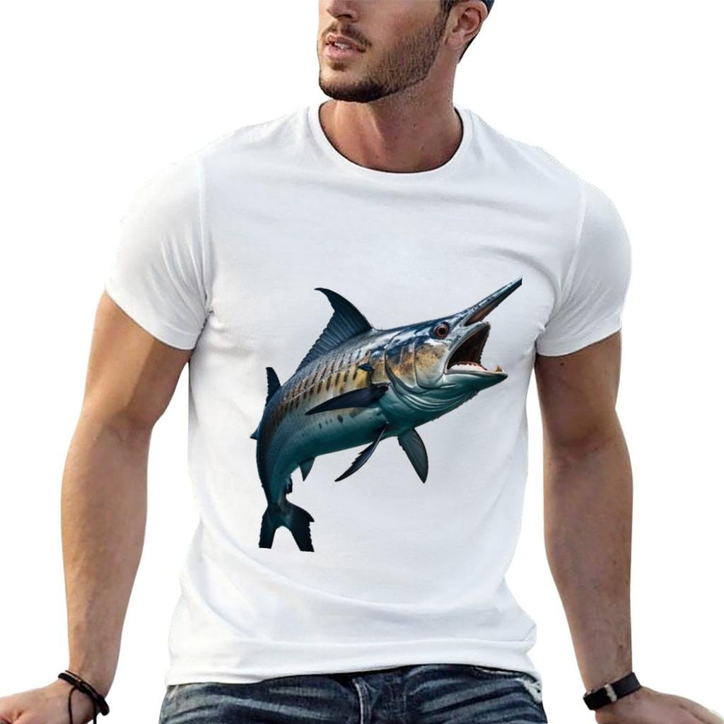 Sky Marlin with Moon TShirt Lightweight Gym Training TShirt