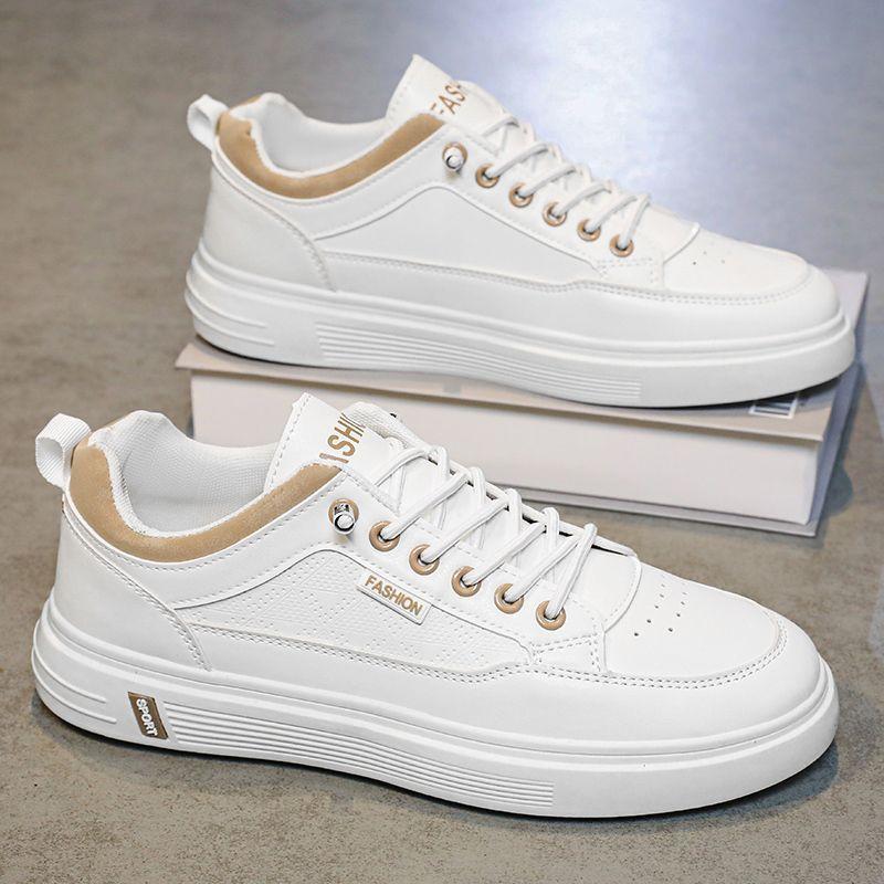 Outdoor Men's Shoes Spring and Summer New Student Leather Surface Youth Board Shoes Men's Versatile Leisure Sports Tide White Shoes