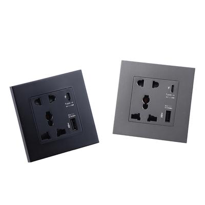 Type C Port Socket Power 4000Ma Usb Outlet Household Embedded Wall Power Usb Outlet Modern Electrical Wall Panel For Home Office