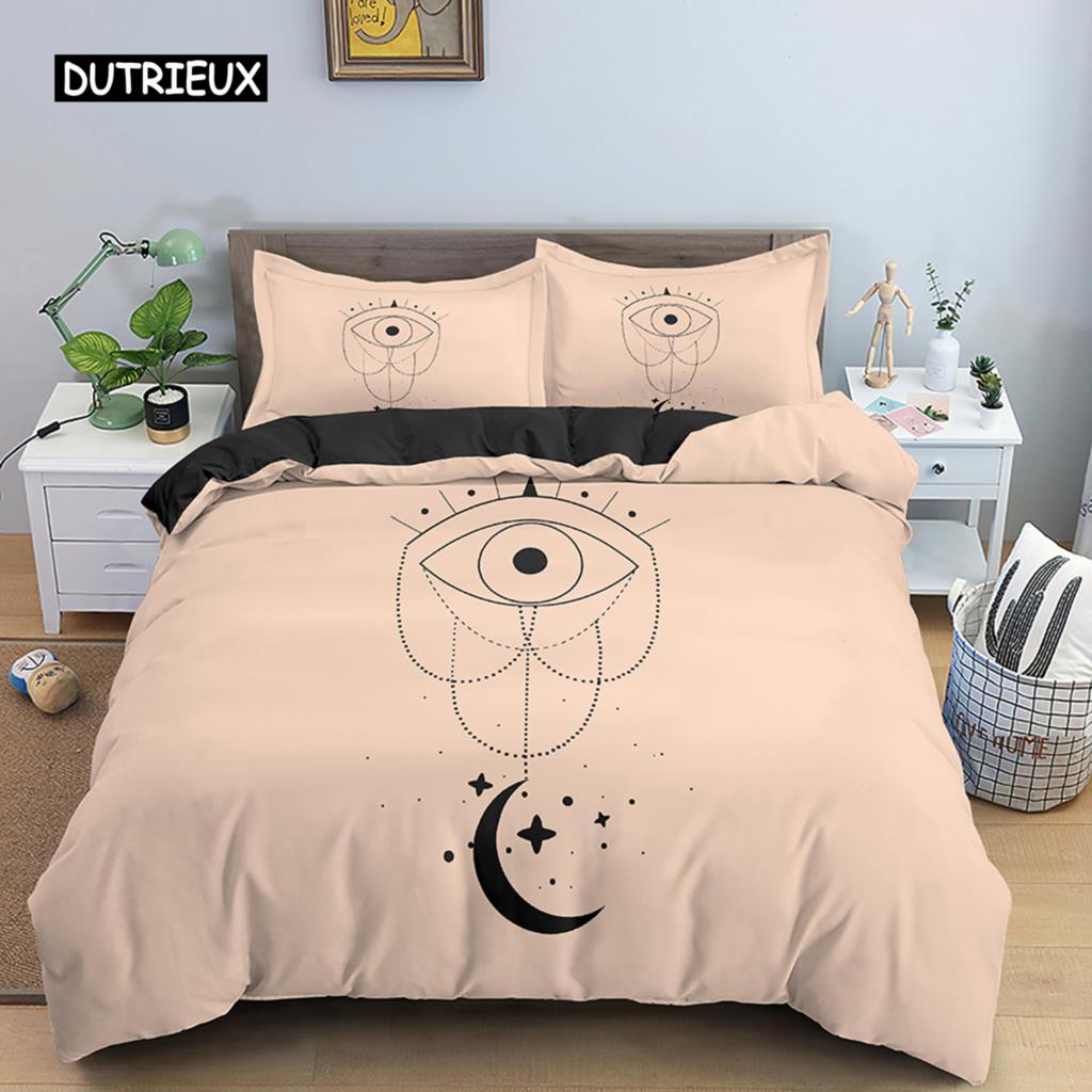 Hand Palm King Queen Duvet Cover Boho Magic Mandala Bedding Set Hand of Fatima Quilt Cover Hamsa Hand Polyester Comforter Cover