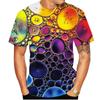 Ανδρικό T-shirt με Μοτίβο Φούσκες Ουράνιου Τόξου, Χρωματιστό 3D Εκτυπωμένο T-shirt, Καλοκαιρινό Casual Μπλουζάκι Harajuku με Στρογγυλή Λαιμόκοψη