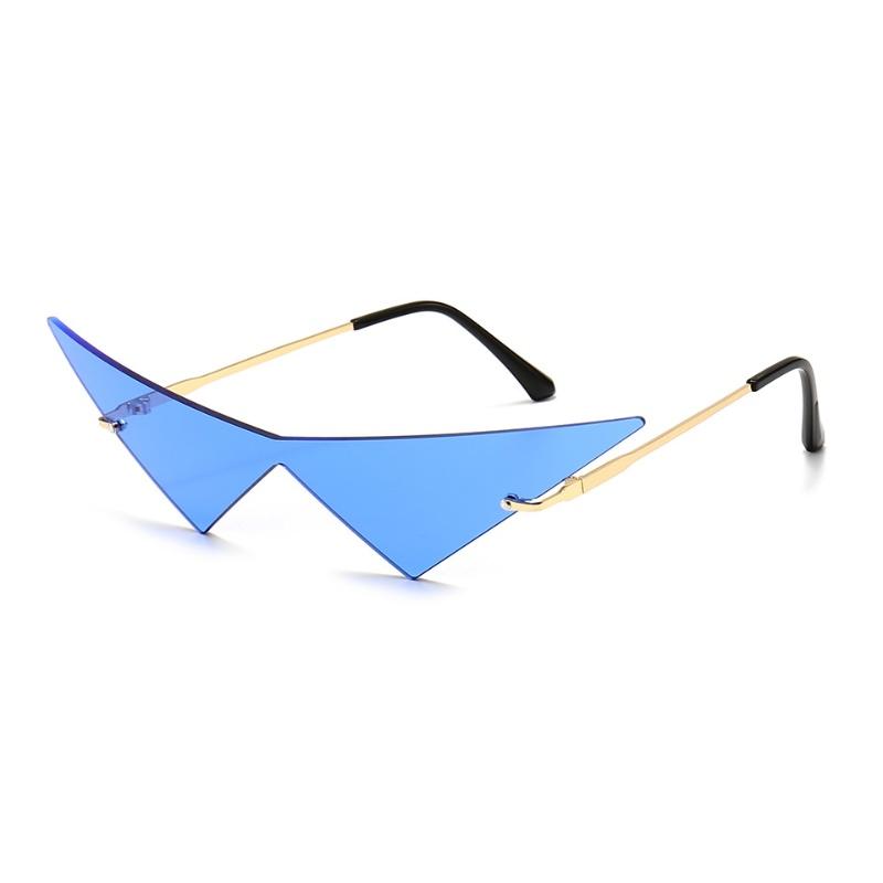 Anime Glasses Gothic Punk Cosplay Costume Oversized Cat Eye Rimless Sunglasses Accessories Props Trend Triangle Eyewear