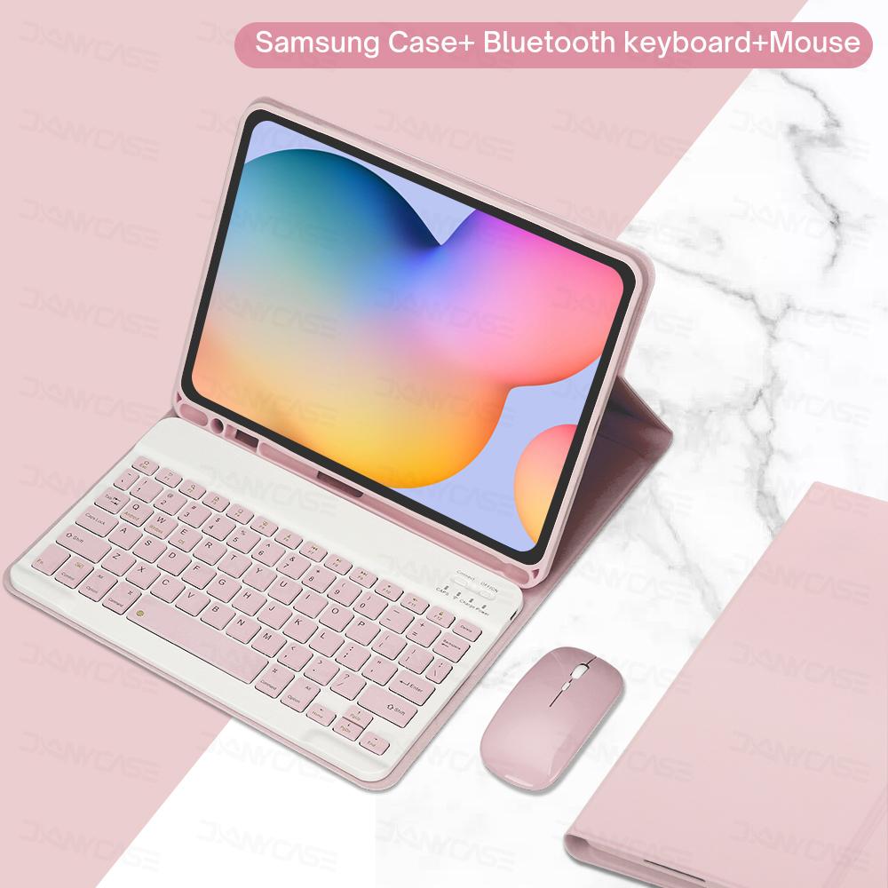 Pro Samsung Galaxy Tab A8 10.5 S6 Lite 10.4 S7 S8 11 Pouzdro s Bluetooth klávesnicí a myší se slotem pro pero
