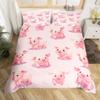 Stylish Comfortable King Queen Comforter Pink Pig Sleeping For Kids Boys Girls Kawaii Animals With 2 Pillowcases
