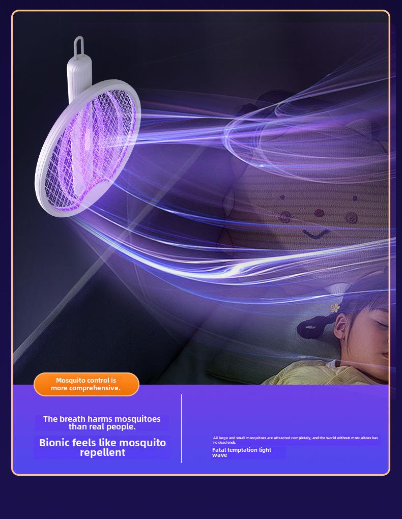 Foldable 4in1 Electric 2023 Mosquito Swatter Trap With Rechargeable Light