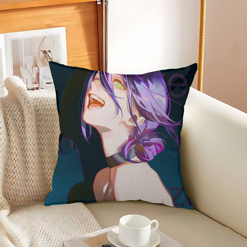 Anime Girl Reze Cushion Cover Inches Farmhouse Decor Home Throw Pillow Covers For Couch Decorations