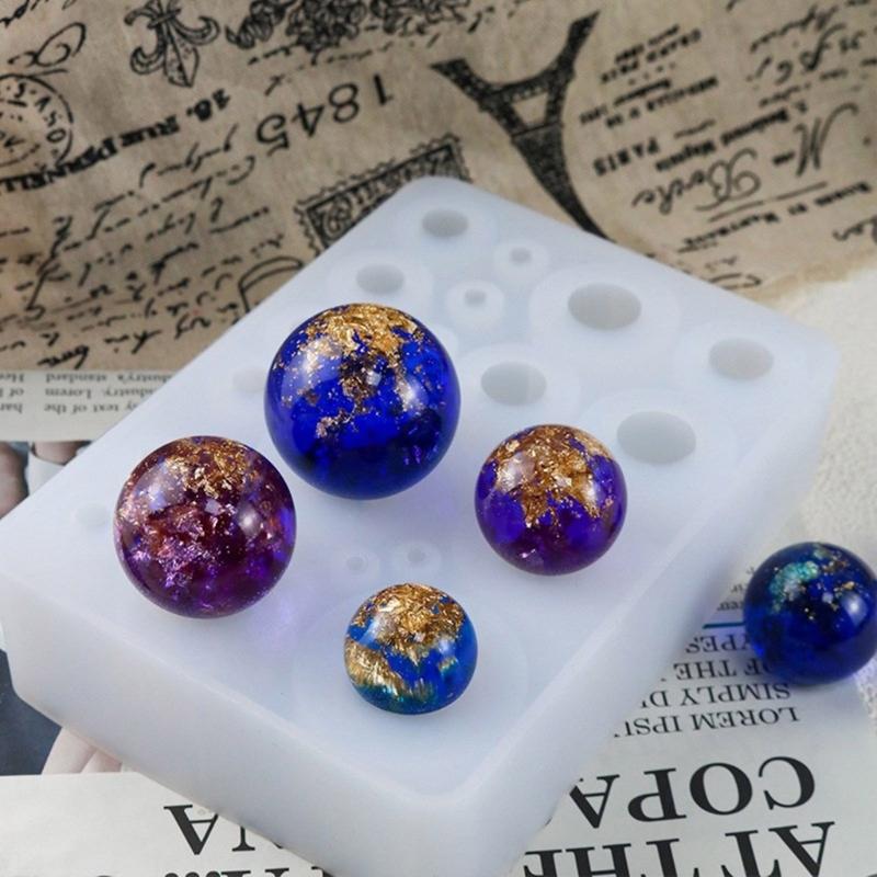 Resin Bead Molds for Jewelry Making 12-25mm Silicone Mold with Hole Epoxy Resin