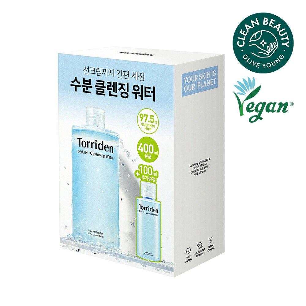 TORRIDEN Dive-In Low Molecule Hyaluronic Acid Cleansing Water 400mL Special Set (+100mL)