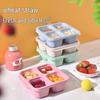 Wheat Straw 4-Compartment Moisture-Proof Snack Box with Lid - Sealed Storage for Fresh Fruit