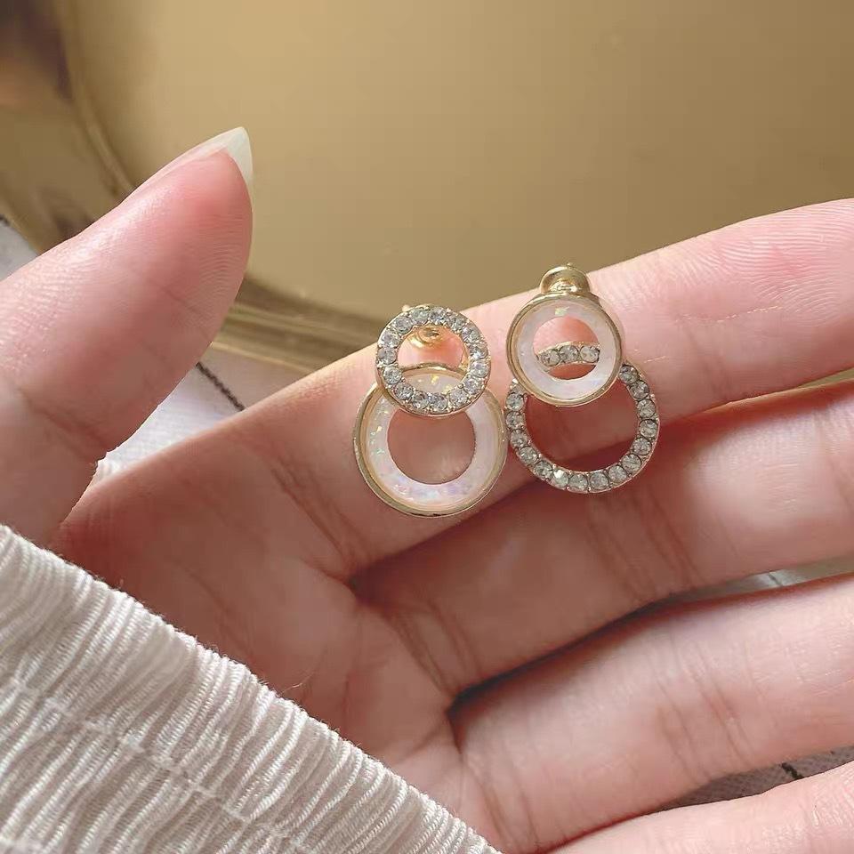 Gold Color Knot Hoop Earring For Women Shiny Plating Trendy Earring Stud Cute Daily Wear Jewelry Gift Wholesale