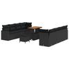 Garden Sofa Set 11 Pcs Black Poly Rattan