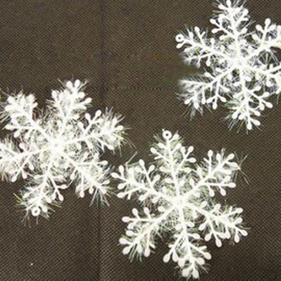 3 Pcs White Snowflake Artificial Christmas Festival Party Home Decor Ornaments AVE