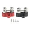 Dual Bolt Battery Terminal Blocks 2PC with M8 Screw Connection for DC 12 48V For Car Marine and Trailer Power Systems