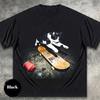 Skateboarding Cat Graphic Tee, Vintage Y2K Streetwear