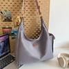 Canvas Bag Women's High End Versatile Niche Dumpling Bag Solid Color One Shoulder Crossbody Bag