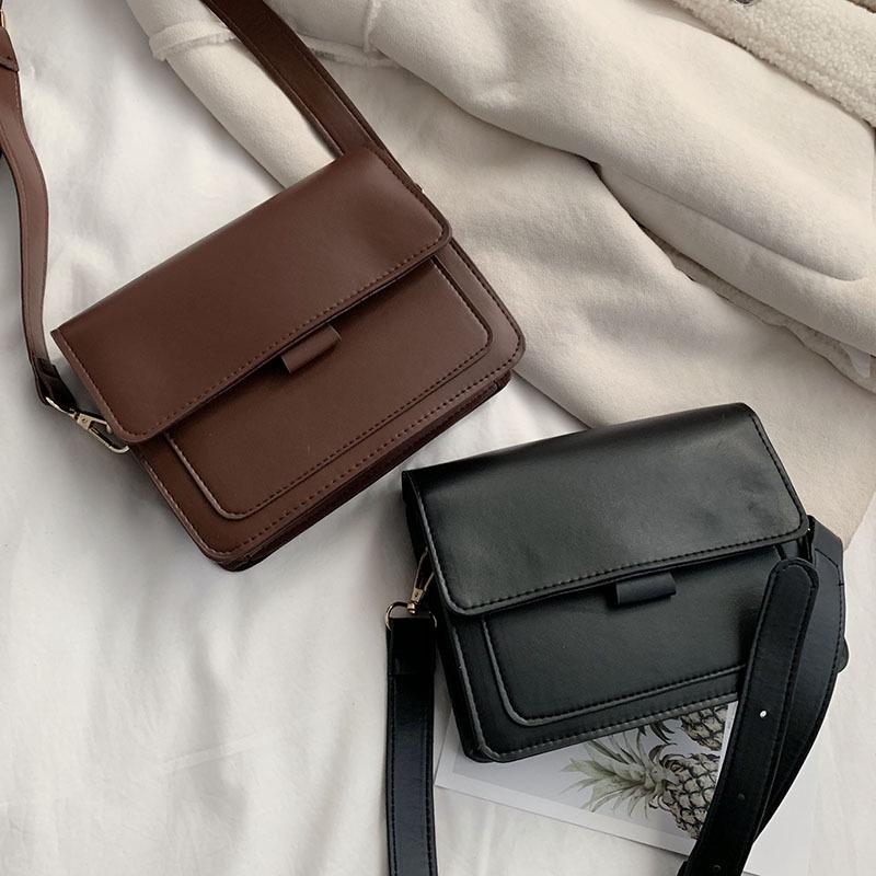 SCIONE Bags Women's New Casual All-match Simple Autumn and Winter One Shoulder Messenger Retro Port Style Small Square Bag