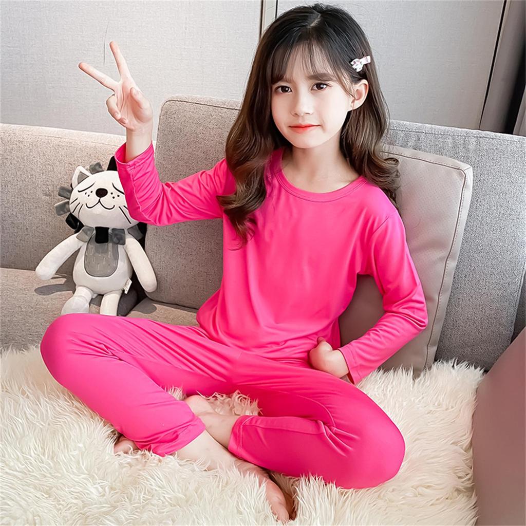 Girls' Modal Long Johns Set - Spring, Autumn & Winter 2025 Collection for Girls