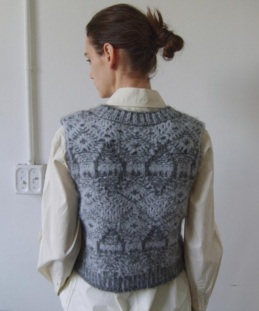 EN OR [Alpaca 35%] Superfine Alpaca Nordic Vest - Gray