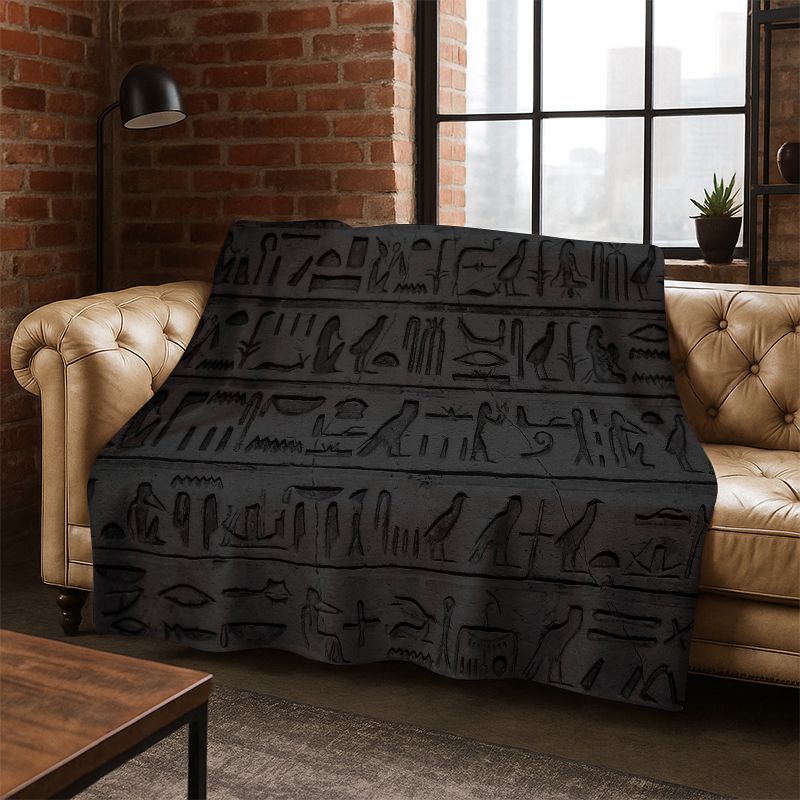 Egyptische Mythologische muurschildering pictogram Flanellen Deken Zachte Warme Deken Plaid voor Slaapkamer Woonkamer Bed Reizen Picknick