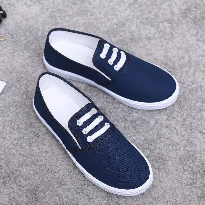Damen Low-Top Canvas Schuhe Frühling Vielseitige Freizeitschuhe Ein-Pedal Lazy Shoes Überschuhe Studenten Stoffschuhe
