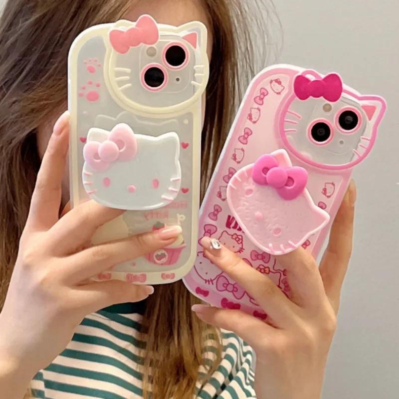 Sanrio Hello Kitty Standaard Telefoonhoesjes Voor iPhone 16 15 14 11 13 12 Pro Max XR XS 7 8 Plus Originele Schokbestendige Hoes Y2K Hoes