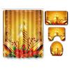 Christmas Shower Curtain Floor Mat Combination Four-Piece Set Bathroom Toilet Carpet Shower Room Mat Foot Mat