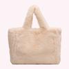 Women Plush Shoulder Bag Soft Furry Tote Handbag Cute Faux Fur Hobo Bag Trendy Large Capacity Travel Work Bag