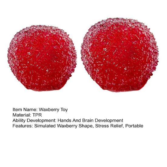 1/2Pcs Fake Waxberry Squeeze Toy Stress Relief Simulated Fruit Stress Ball Sensory Fidget Toy Decompression Tool Party Favors