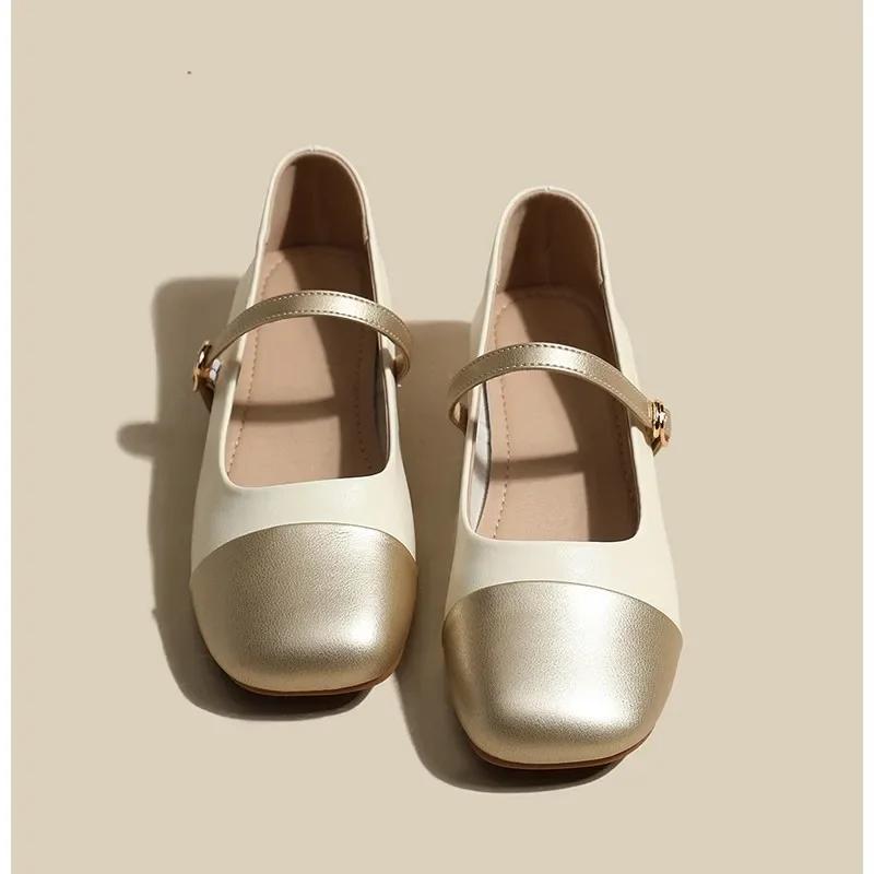 fashion New Mary Jane Shoes Low Heel Women Pumps Shoes Ladies Office Dress Square Toe Walking Shoes Zapatillas Mujer 2024