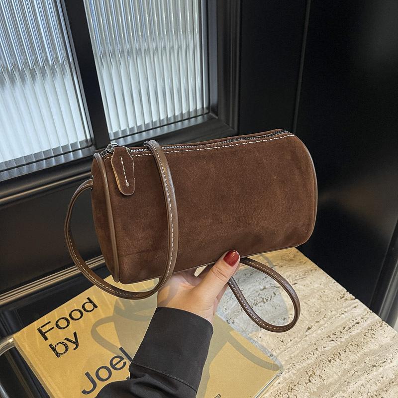 This year's popular niche cylindrical bag women's new retro simple bag shoulder messenger bag