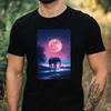 T-Shirt Men Elephant On Full Moon Motif Cotton Size XS To 5XL