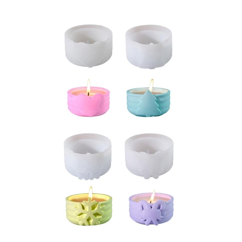 Silicone Jewelry Box Molds Ornaments Molds Christmas Series Silicone Craft Molds Candlestick Molds for Candle Holders