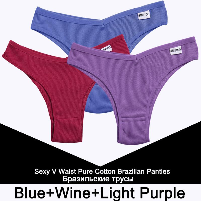 FINETOO 3 bucăți/set chiloți femei lenjerie din bumbac tanga femei lenjerie sexy lenjerie intimă cu talie joasă Bikini slip brazilian