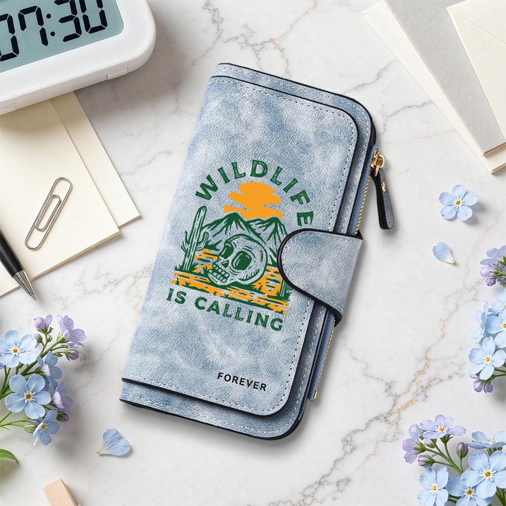 Wildlife Print Purse Card Holder Fashion Casual Daily Portable Wallet